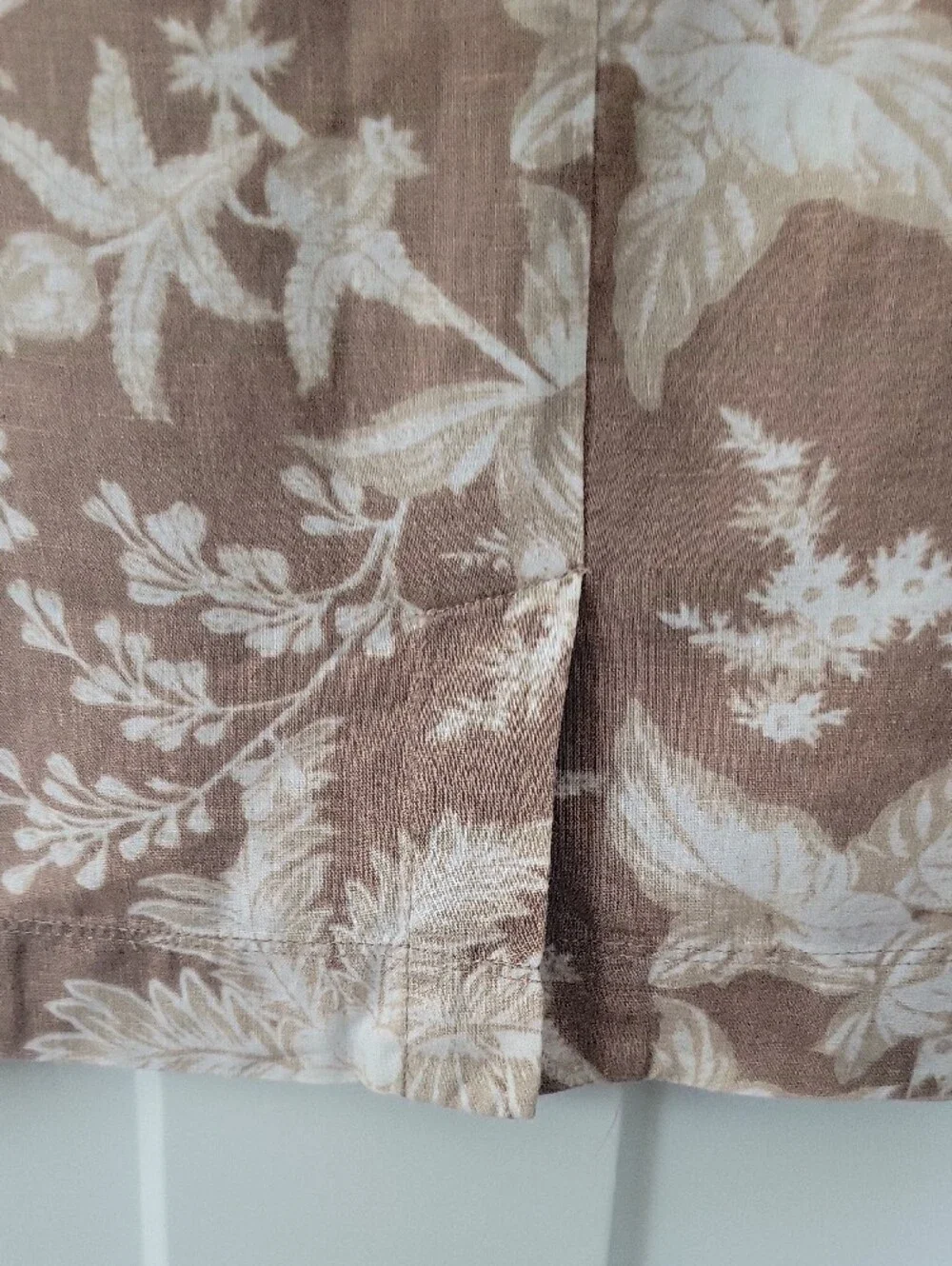 J. Jill Linen Taupe Tropical Print Midi Dress - Picture 4 of 7
